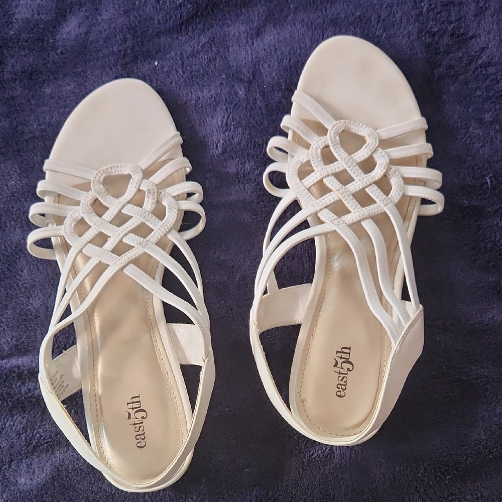 East 5th Women's White Strappy Sandals